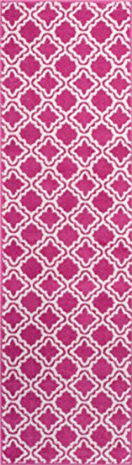 Well Woven Kids StarBright Calipso Modern Geometric Trellis Pink 2 x 73 inch  Runner Area Rug