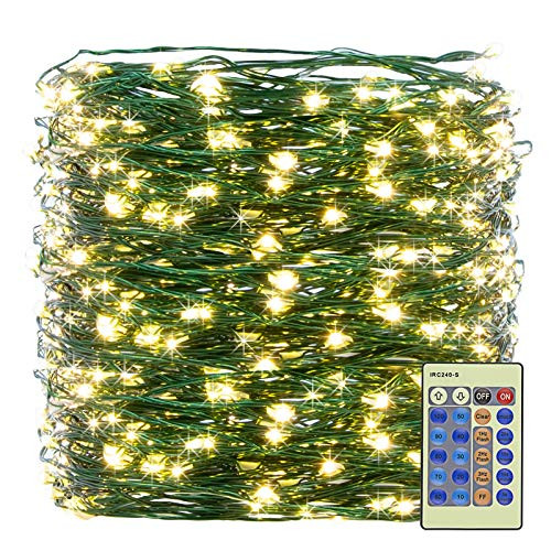 XUNXMAS 300LED Warm White Christmas String Lights 99ft Green Wire Dimmable with Remote Control_ UL Certified Waterproof Fairy Lights for DIY Christmas XUNXMAS 300LED Warm White Christmas String Lights 99ft Green Wire Dimmable with Remote Control_ UL Certified Waterproof Fairy Lights for DIY Christmas