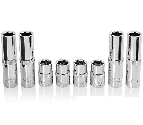 Car Guy Tools 716 inch  Socket Eight Pack  38 inch  Drive_ Multi Type