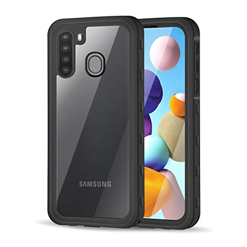 meritcase Samsung Galaxy A21 Case Waterproof_ Built in Screen Protector Shockproof Dustproof Full Body Protective Phone Case Cover for Samsung A21