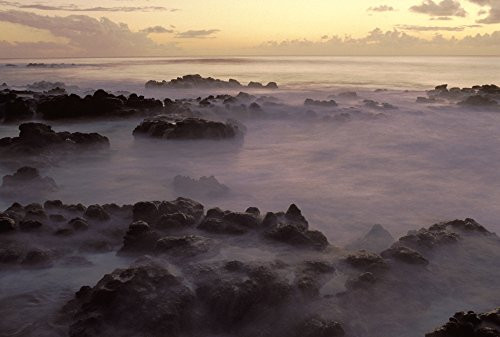 Posterazzi Hawaii Molokai Kau Poa Beach Lava Rocks In Foggy Layer Over Pale Sunrise Water Poster Print_ 17 x 11 Posterazzi Hawaii Molokai Kau Poa Beach Lava Rocks In Foggy Layer Over Pale Sunrise Water Poster Print_ 17 x 11