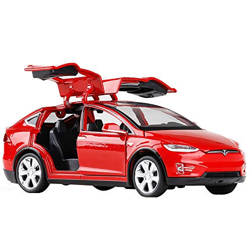 Toy Cars Pull Back Car Alloy Vehicles with Lights and Music Toys for Kids Gift Model X 132 Scale  Red