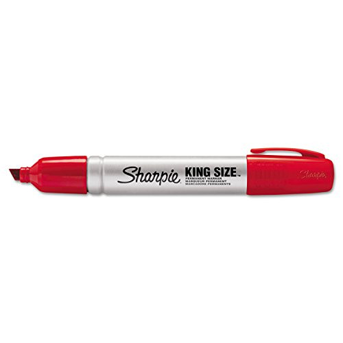 Sharpie 15002 King Size Permanent Marker_ Chisel Tip_ Red_ Dounceen