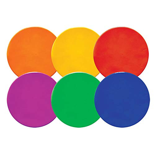 Champion Sports Poly Spot Markers, 10-inch - Set of 6, Multi-Color
