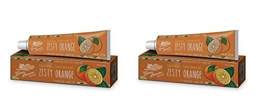 Green Beaver Zesty Orange Natural Toothpaste  Pack of 2  with Tea Tree Leaf Oil_ Lemon Extract and Xylitol_ Flouride_free_ Gluten_free_ Cruelty_free_