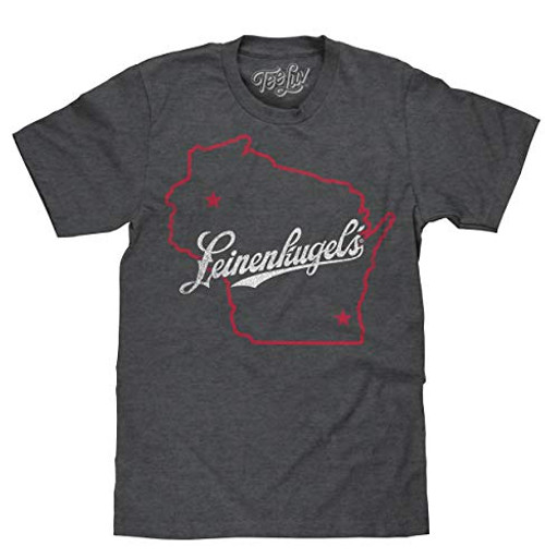 Tee Luv Leinenkugels Logo Shirt _ Leinenkugels Beer Wisconsin T_Shirt  Charcoal Heather   XL