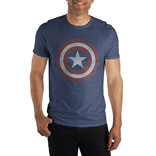 Marvel Comics Captain America Logo Mens Blue T_Shirt Tee Shirt_Medium