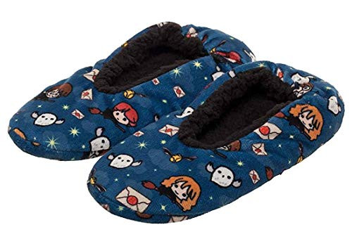 Harry Potter Chibi All Over Print Character Soft Slippers  SM_ Blue