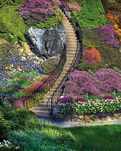 Springbok Puzzles - Garden Stairway - 500 Piece Jigsaw Puzzle - Large 18 Inches by 23.5 Inches Puzzle - Made in USA - Unique Cut Interlocking Pieces