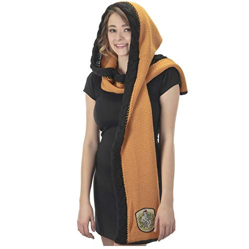 elope Harry Potter Hufflepuff Knit Hooded Scarf Yellow