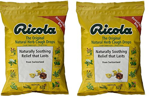 Ricola Original Herbal Cough Suppressant Throat Drops_ 130ct Bag  Pack of 2
