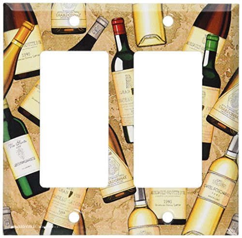 Art Plates - Wine Bottles Switch Plate - Double Rocker
