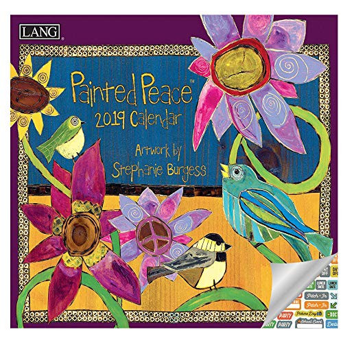 Lang Painted Peace Calendar 2019 Set - Deluxe 2019 Stephanie Burgess Lang Art Wall Calendar Bundle with Over 100 Calendar Stickers (2019 Wall Calendar Paintings)