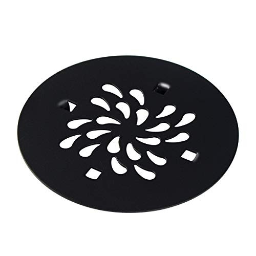 Shower Drain Cover  4_14 in Round  Replacement Custom Drip Drain Grate  Shower Base Strainer Grid  Matte Black