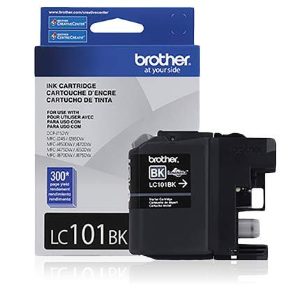 Brother LC101BK OEM Ink _ DCPJ152W MFCJ245 J285DW J450DW J470DW J475DW J650DW J870DW J875DW Black Ink  300 Yield  OEM