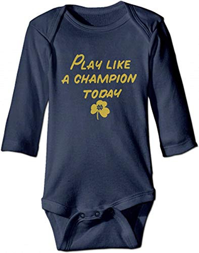 Kids Baby Notre Dame Fighting Irish Play Like A Champion Romper Jumpsuit Navy  Navy_ 12 Months