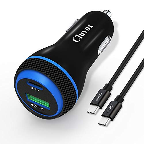 Cluvox Fast USB C Car Charger_ 25W PPS PD and 18W QC 3_0 Super Fast Automobile Charger Compatible for Samsung Galaxy Note 2010S21S20PlusUltraS10A71