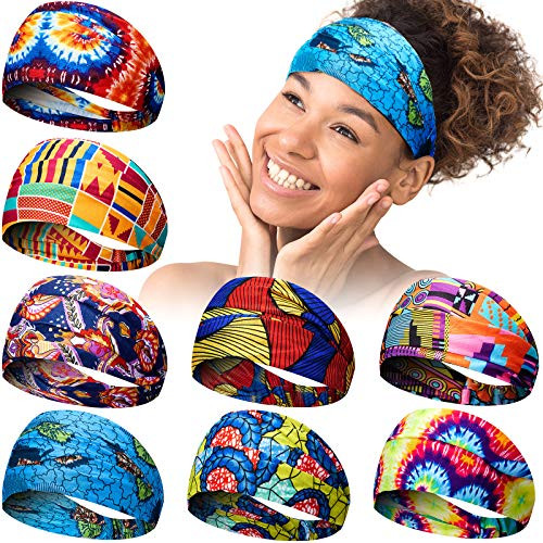 8 Pieces African Headband Stretchy Boho Print Headband Yoga Sports Workout Wide Headwrap Elastic Twisted Knot Turban Hairband for Women Girls Hair Acc 8 Pieces African Headband Stretchy Boho Print Headband Yoga Sports Workout Wide Headwrap Elastic Twisted Knot Turban Hairband for Women Girls Hair Acc