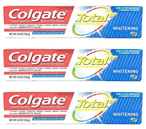 Colgate Total Whitening Toothpaste Gel_ 4_8 ounce_  Pack of 3