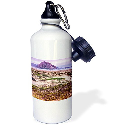 3dRose  inch Morro Rock and Bay inch  Sports Water Bottle_ 21 ounce_ White 3dRose  inch Morro Rock and Bay inch  Sports Water Bottle_ 21 ounce_ White