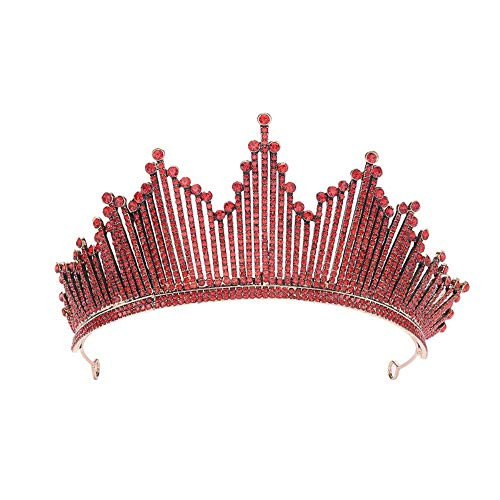 Sunshinesmile Bride Baroque Vintage Red Rhinestone Bridal Crowns Tiara Headband Crystal Diadem Crown Wedding Hair Accessories Sunshinesmile Bride Baroque Vintage Red Rhinestone Bridal Crowns Tiara Headband Crystal Diadem Crown Wedding Hair Accessories