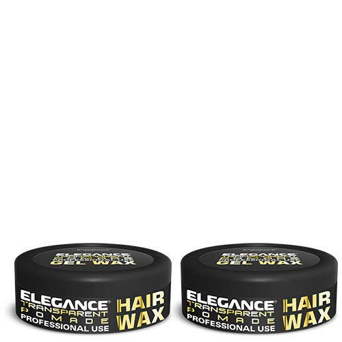 2 PC ELEGANCE TRANSPARENT POMADE HAIR STYLING WAX FOR STRONG HOLD 150 ML