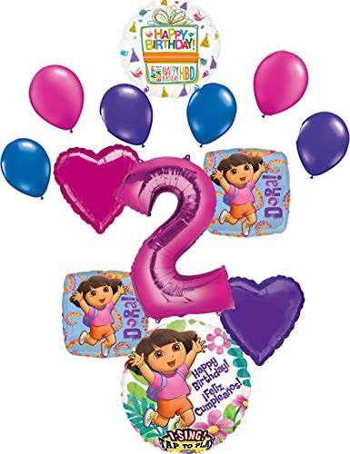 Dora the Explorer Party Supplies 2nd Birthday Balloon Bouquet Decorations