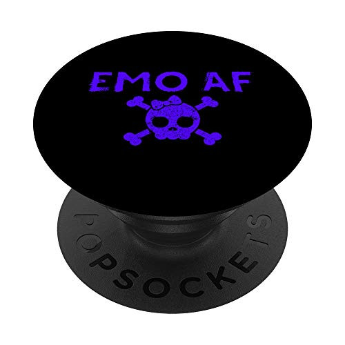 Emo AF Funny Emotional Black Goth Punk Rock Music Lover PopSockets Grip and Stand for Phones and Tablets