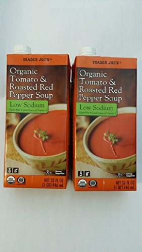 Trader Joes Tomato and Roasted Red Pepper Soup Low Sodium Pack of 2