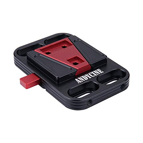 ANDYCINE Mini V_Lock Plate Quick Release Assembly V_Mount Plate with 15mm Rod Clamp for All V Mount Battery
