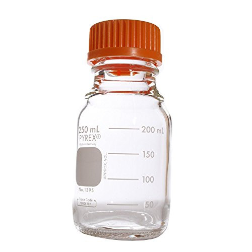 PYREX 100mL Round Media Storage Bottles_ with GL45 Screw Cap_ Ea