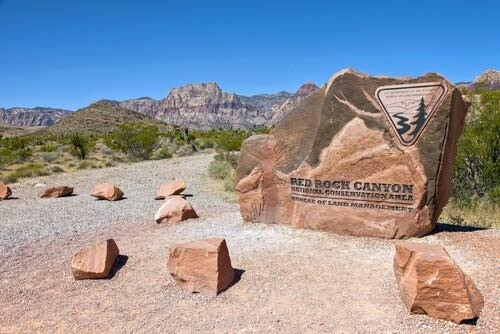 Posterazzi Sign Red Rock Canyon National Conservation Area near Las Vegas Nevada USA Poster Print_  27 x 9