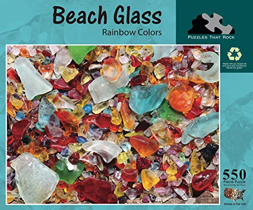 Beach Glass Rainbow Colors _ 550 Piece Puzzle by Puzzles That Rock