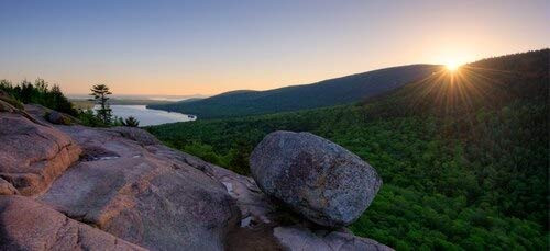 Sunrise on Bubble Rock Acadia National Park Maine USA Poster Print  27 x 9