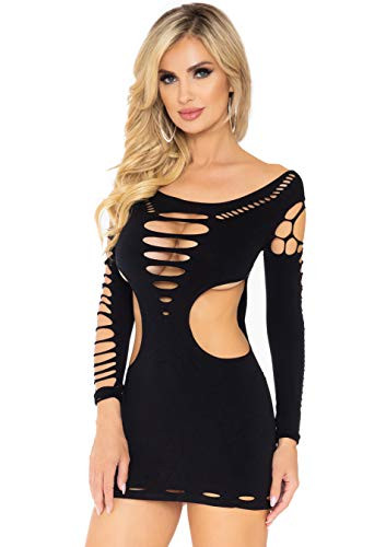 Leg Avenue Womens Mini Dress_ Shredded Black_ One Size