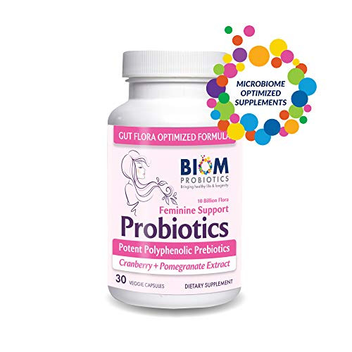 Biom Complete Feminine Balance Womens Daily Probiotics  plus  Prebiotics with Organic Cranberry  and  Pomegranate_ Clinically Proven Ingredients _ Vegan_ Free