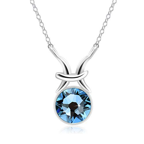 Created Aquamarine March Birthstone Necklace_ Pisces Ocean Blue Crystal Necklace_ Blue Lucky Color Necklace In March_ March Birthstone Necklace With R Created Aquamarine March Birthstone Necklace_ Pisces Ocean Blue Crystal Necklace_ Blue Lucky Color Necklace In March_ March Birthstone Necklace With R