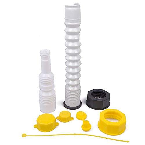 EZ-Pour Gas Can Replacement Spout Kit - Update Your Old Can Or Water Jug - 2 Spouts, 7 Piece Kit