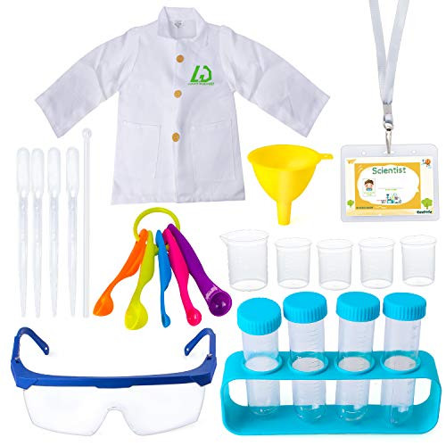 Beelittle Science Lab Kit for Kids Childrens Scientist Lab Coat with Goggles ID Card Science Experiment Set for Scientist Costume Dress Up Role Play Beelittle Science Lab Kit for Kids Childrens Scientist Lab Coat with Goggles ID Card Science Experiment Set for Scientist Costume Dress Up Role Play