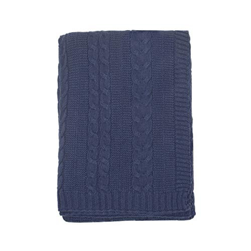 NoJo Kimberly Grant Cable Knit Blanket_ Navy  8240491