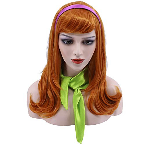 Hulaidywig Orange Cosplay Costume Wig for Women  Wig  plus  Headband  plus  Green Scarf