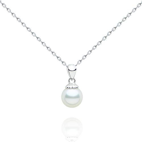 7mm Round Pendant Pearl Necklace Freshwater Cultured Pearl Pendant Sterling Silver Necklace for Women 7mm Round Pendant Pearl Necklace Freshwater Cultured Pearl Pendant Sterling Silver Necklace for Women