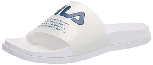 Fila Womens Drifter Lux Clear Slide Sandal_ White Red Navy_ 8