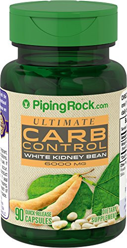 Piping Rock Ultimate Carb Control White Kidney Bean 6000 mg 90 Quick Release Capsules Dietary Supplement