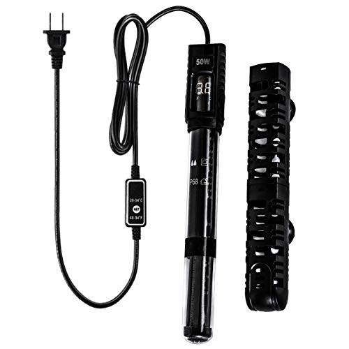 ZMS Submersible Aquarium Heater with Intelligent LED Temperature Display and External Temperature Controller_ Quartz Shell to Prevent Explosion_ Exter