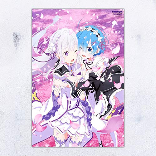UpdateClassic ReZero Emilia and Rem Anime Poster Wall Decor 24x36 UpdateClassic ReZero Emilia and Rem Anime Poster Wall Decor 24x36