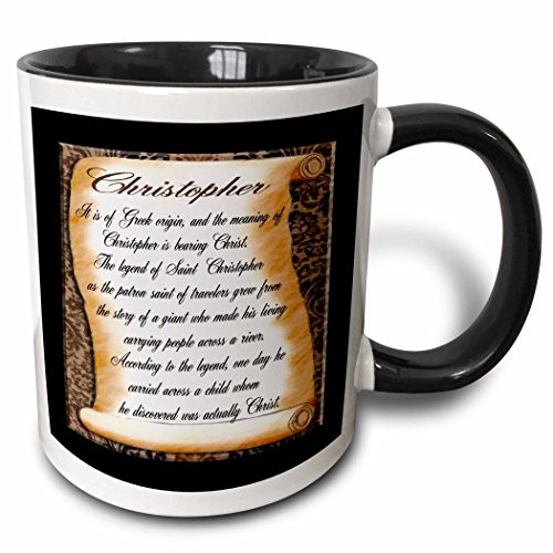 3dRose mug_32956_4 Meaning Of Christopher - Two Tone Black Mug, 11oz, Multicolored