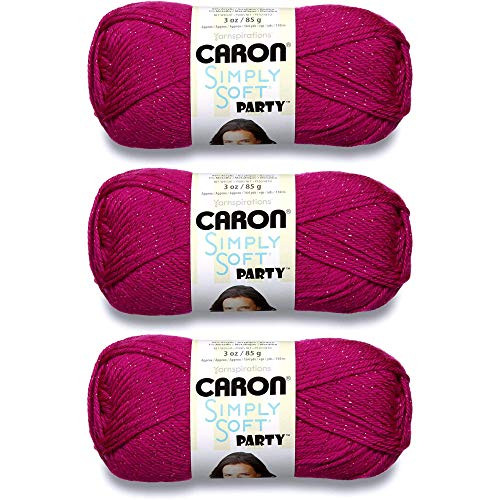 Caron Simply Soft Party Yarn  3_Pack  Fuchsia Sparkle H97PAR_2