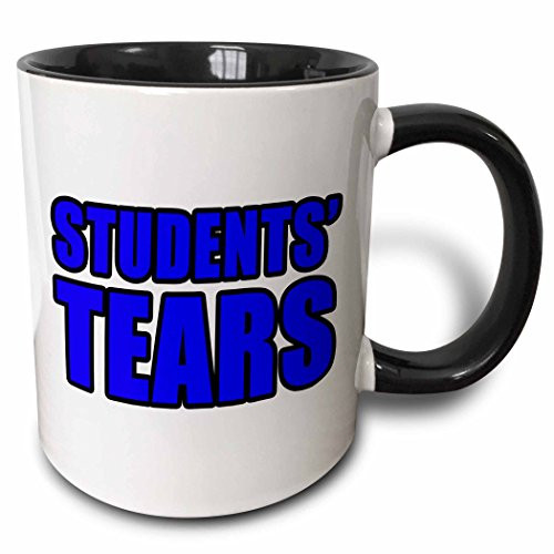 3dRose mug_223858_4 Students Tears Blue - Two Tone Black Mug, 11oz