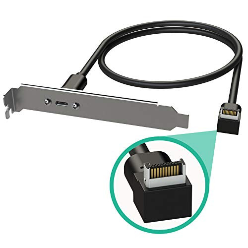 LINKUP _ USB_C Type Panel Cable Mount Motherboard Header Extension Adapter  Internal 3_1 10G Gen 2 20_Pin A_Key Male with Cover to USBC Female Connec